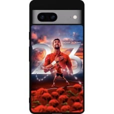 Coque Google Pixel 7a - Silicone rigide noir Djokovic 23 Grand Slam