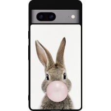 Coque Google Pixel 7a - Silicone rigide noir Easter 2023 bubble gum bunny