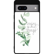 Google Pixel 7a Case Hülle - Silikon schwarz Enjoy the little things