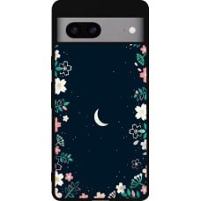 Coque Google Pixel 7a - Silicone rigide noir Flowers space