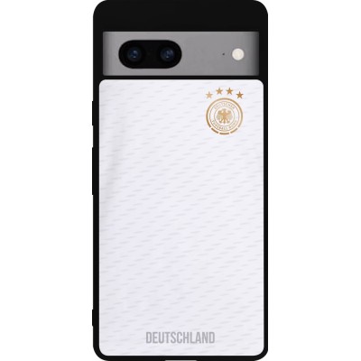 Coque Google Pixel 7a - Silicone rigide noir Maillot de football Allemagne 2022 personnalisable