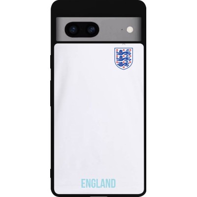 Coque Google Pixel 7a - Silicone rigide noir Maillot de football Angleterre 2022 personnalisable