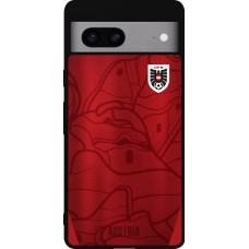 Coque Google Pixel 7a - Silicone rigide noir Maillot de football Autriche personnalisable