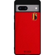 Coque Google Pixel 7a - Silicone rigide noir Maillot de football Belgique 2022 personnalisable