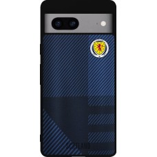 Coque Google Pixel 7a - Silicone rigide noir Maillot de football Ecosse personnalisable