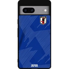 Coque Google Pixel 7a - Silicone rigide noir Maillot de football Japon 2022 personnalisable