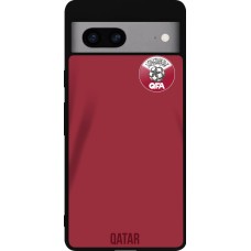 Coque Google Pixel 7a - Silicone rigide noir Maillot de football Qatar 2022 personnalisable