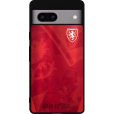 Coque Google Pixel 7a - Silicone rigide noir Maillot de football République Tchèque personnalisable