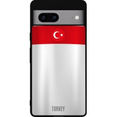 Coque Google Pixel 7a - Silicone rigide noir Maillot de football Turquie personnalisable