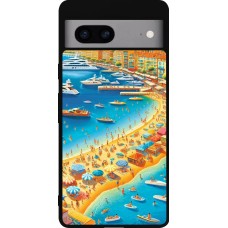 Coque Google Pixel 7a - Silicone rigide noir French Riviera People