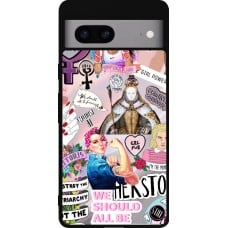 Coque Google Pixel 7a - Silicone rigide noir Girl Power Collage