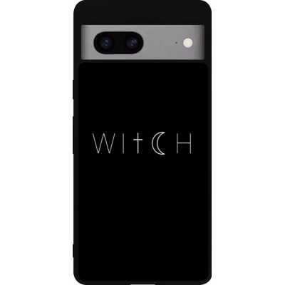 Coque Google Pixel 7a - Silicone rigide noir Halloween 22 witch word