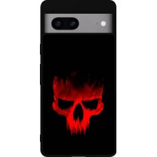 Coque Google Pixel 7a - Silicone rigide noir Halloween 2023 scary skull