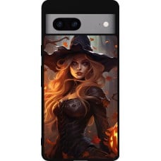 Coque Google Pixel 7a - Silicone rigide noir Halloween 2024 sexy witch