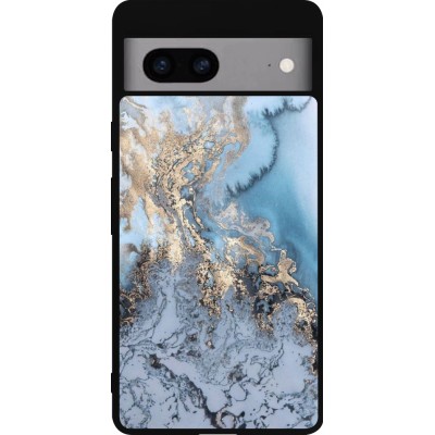 Coque Google Pixel 7a - Silicone rigide noir Marble 04