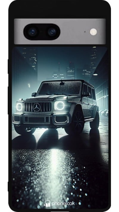 Coque Google Pixel 7a - Silicone rigide noir Mercedes G AMG Night