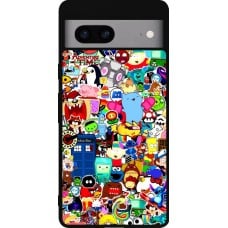 Coque Google Pixel 7a - Silicone rigide noir Mixed cartoons