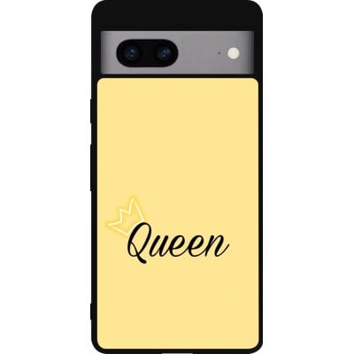 Coque Google Pixel 7a - Silicone rigide noir Mom 2024 Queen