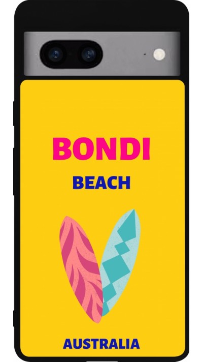 Coque Google Pixel 7a - Silicone rigide noir Pop Summer Destination Bondi