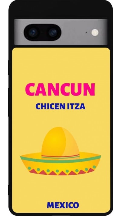 Coque Google Pixel 7a - Silicone rigide noir Pop Summer Destination Cancun