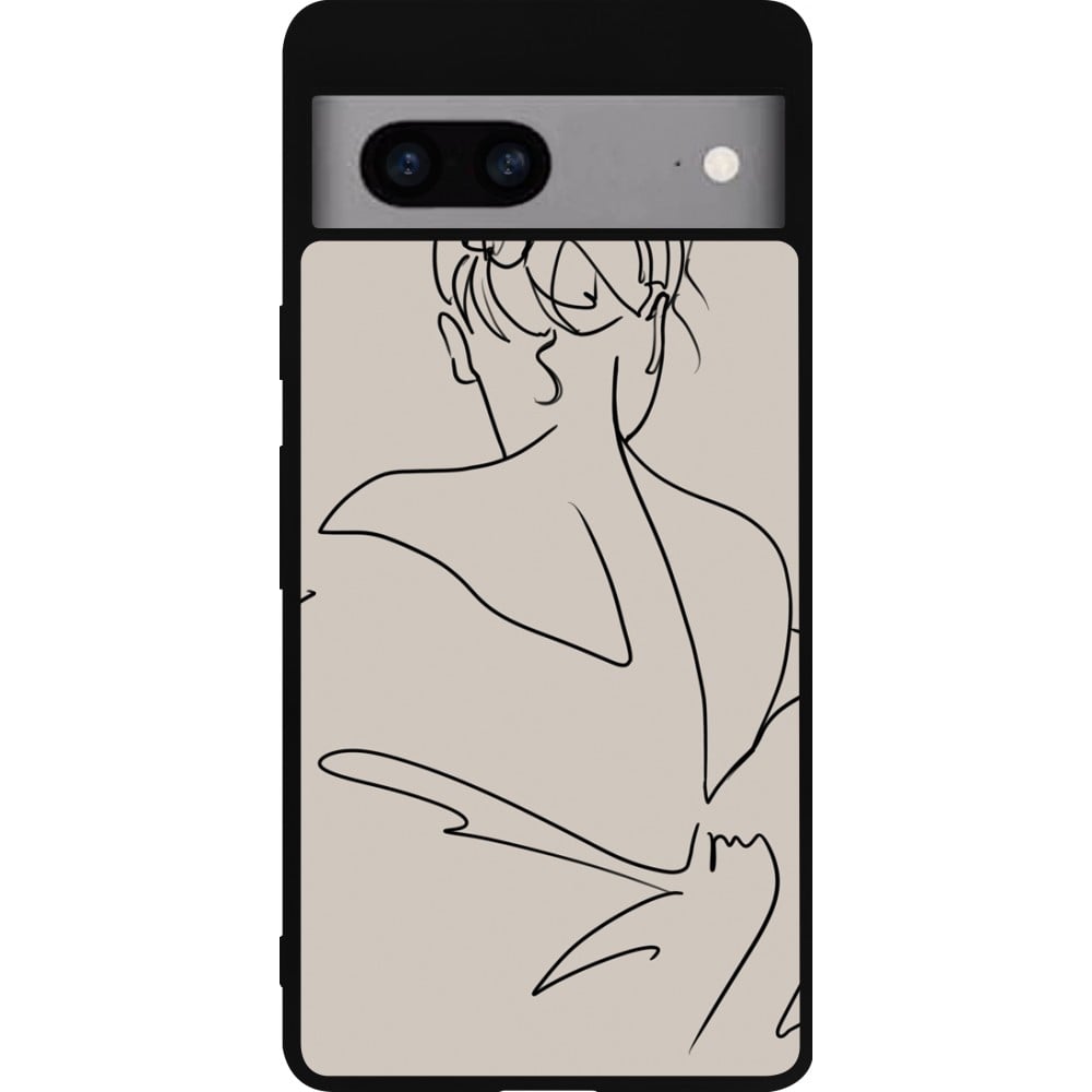 Coque Google Pixel 7a - Silicone rigide noir Salnikova 05