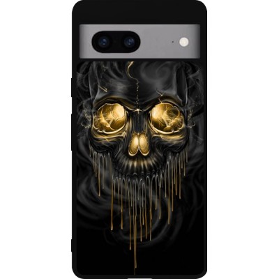 Coque Google Pixel 7a - Silicone rigide noir Skull 02