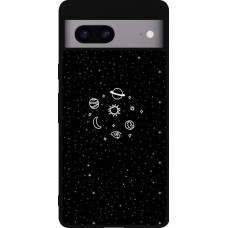 Coque Google Pixel 7a - Silicone rigide noir Space Doodle