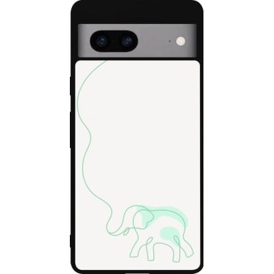 Coque Google Pixel 7a - Silicone rigide noir Spring 23 baby elephant