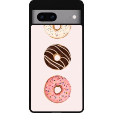 Coque Google Pixel 7a - Silicone rigide noir Spring 23 donuts