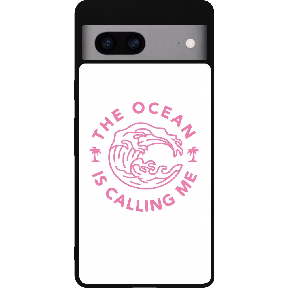 Google Pixel 7a Case Hülle - Silikon schwarz The Ocean is calling me