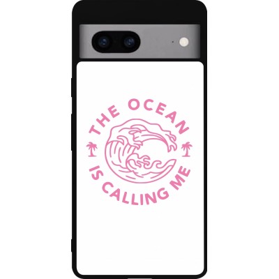 Coque Google Pixel 7a - Silicone rigide noir The Ocean is calling me