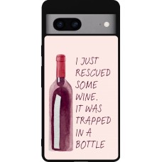 Coque Google Pixel 7a - Silicone rigide noir I just rescued some wine