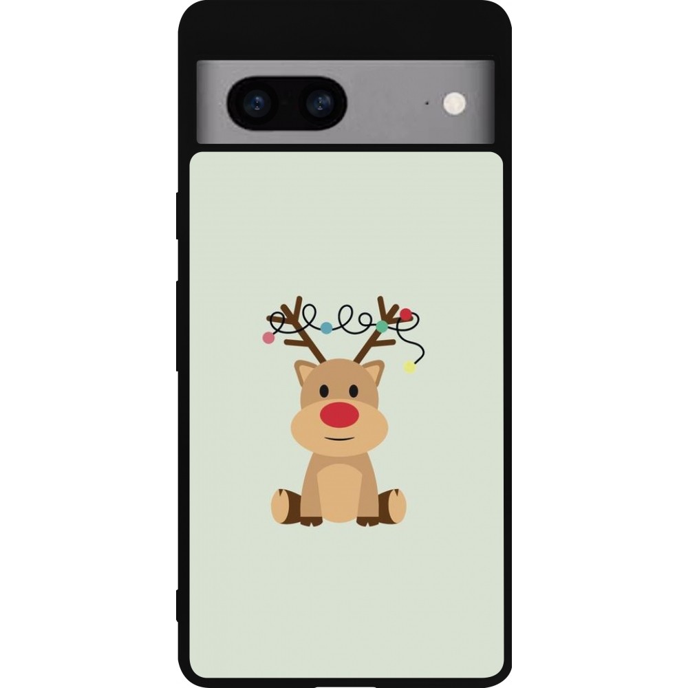 Coque Google Pixel 7a - Silicone rigide noir Christmas 22 baby reindeer