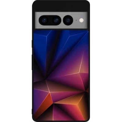 Coque Google Pixel 7 Pro - Silicone rigide noir Abstract Triangles 