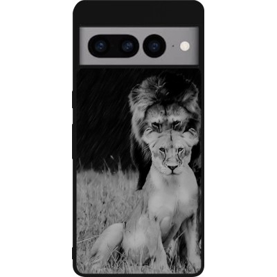 Coque Google Pixel 7 Pro - Silicone rigide noir Angry lions