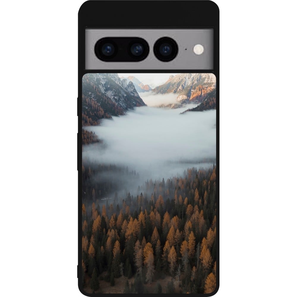 Coque Google Pixel 7 Pro - Silicone rigide noir Autumn 22 forest lanscape