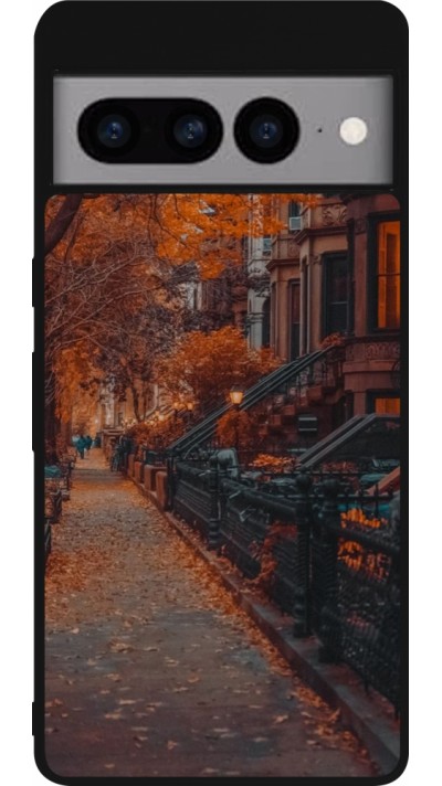 Coque Google Pixel 7 Pro - Silicone rigide noir Autumn 2024 city