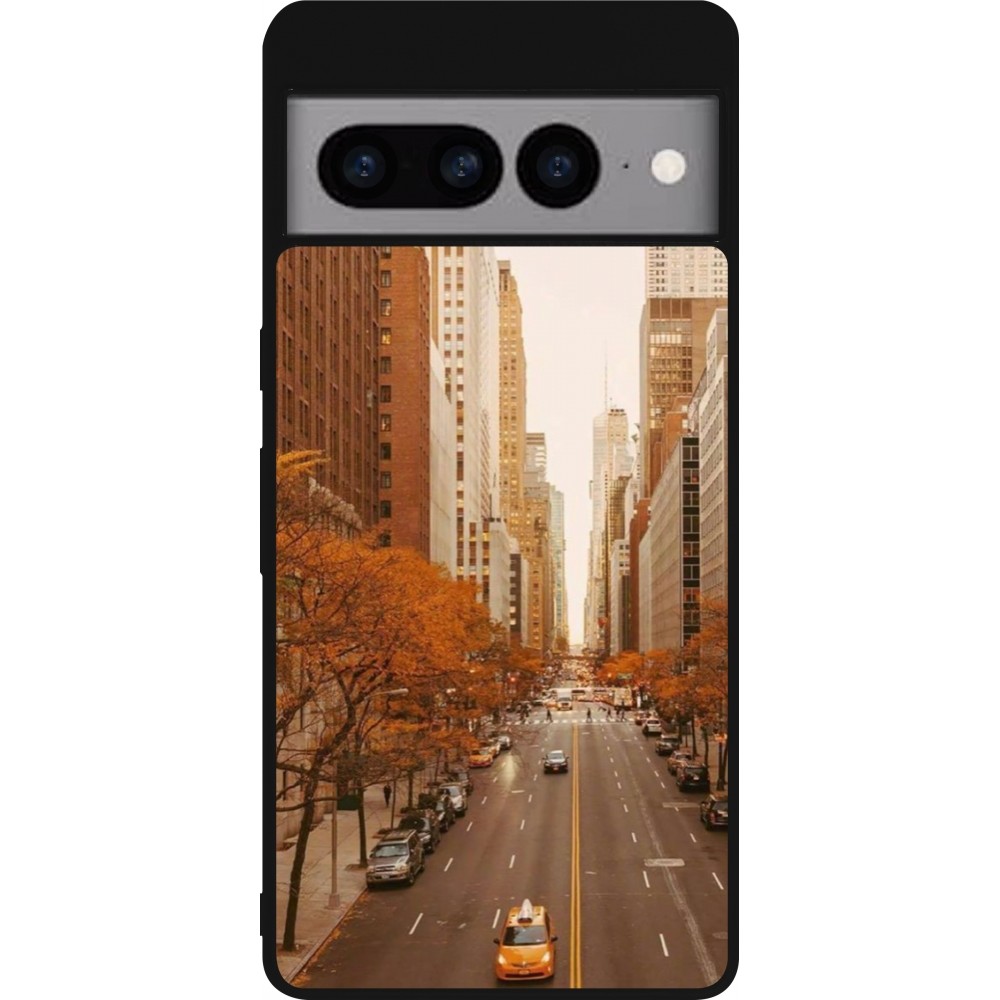 Coque Google Pixel 7 Pro - Silicone rigide noir Autumn 2024 New York city