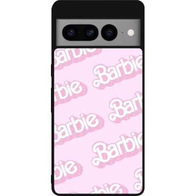 Coque Google Pixel 7 Pro - Silicone rigide noir Barbie light pink pattern