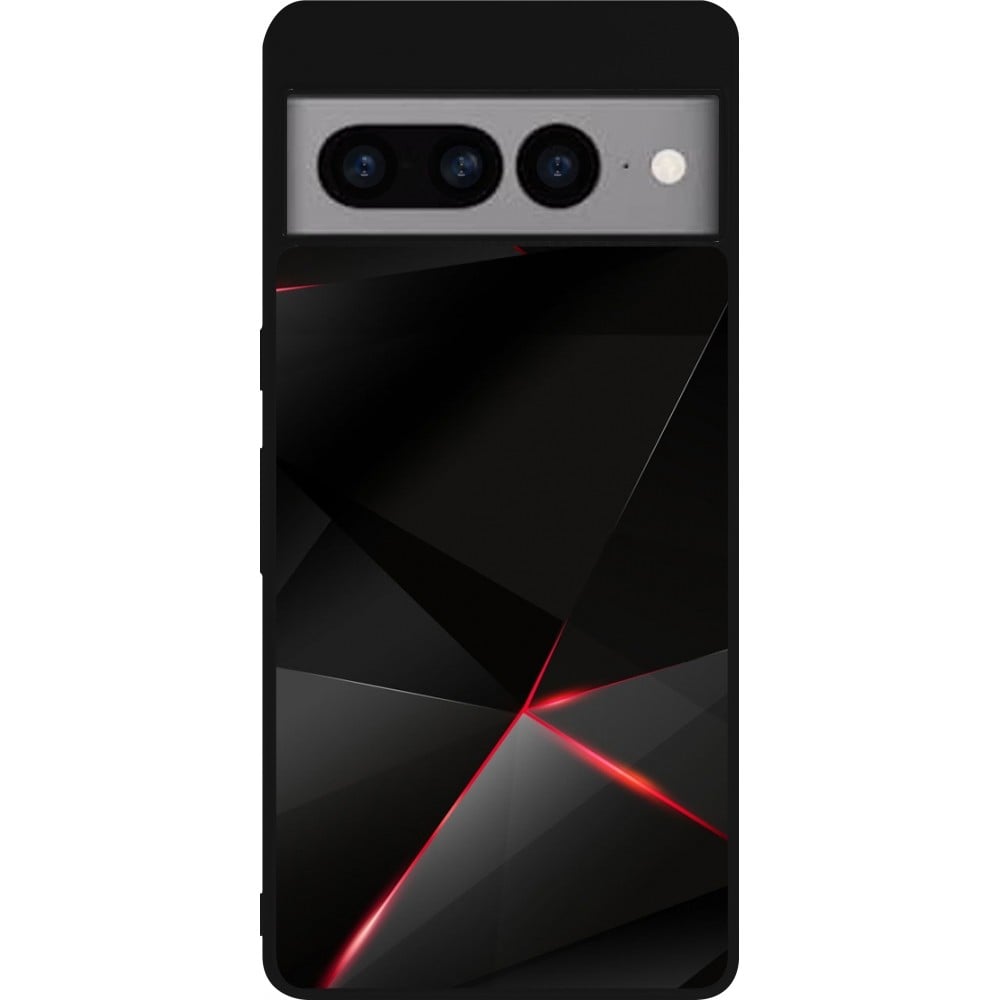 Coque Google Pixel 7 Pro - Silicone rigide noir Black Red Lines