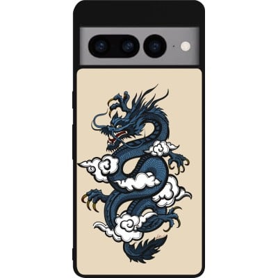 Coque Google Pixel 7 Pro - Silicone rigide noir Blue Dragon Tattoo