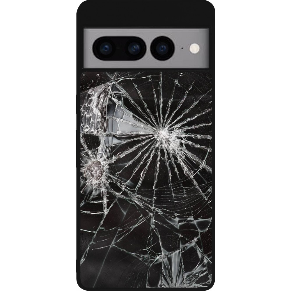 Coque Google Pixel 7 Pro - Silicone rigide noir Broken Screen