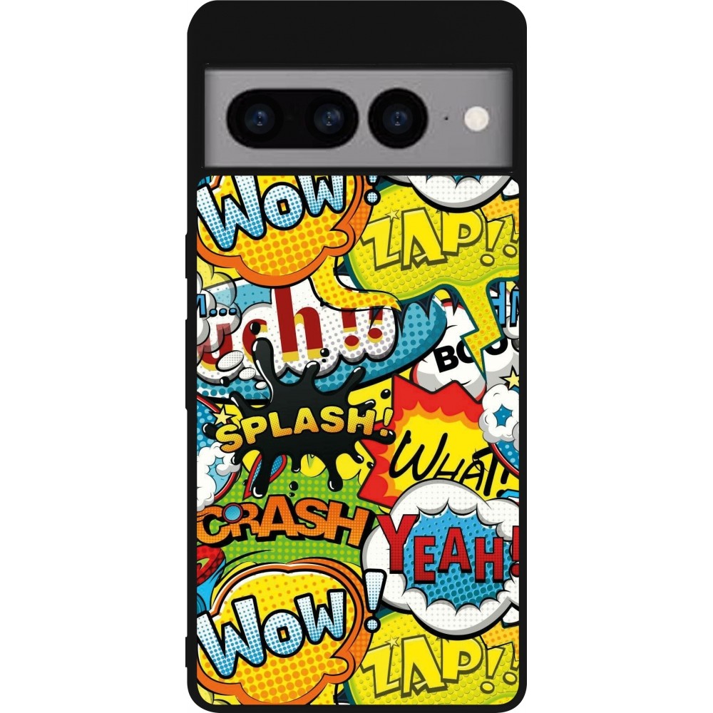 Coque Google Pixel 7 Pro - Silicone rigide noir Cartoons slogans