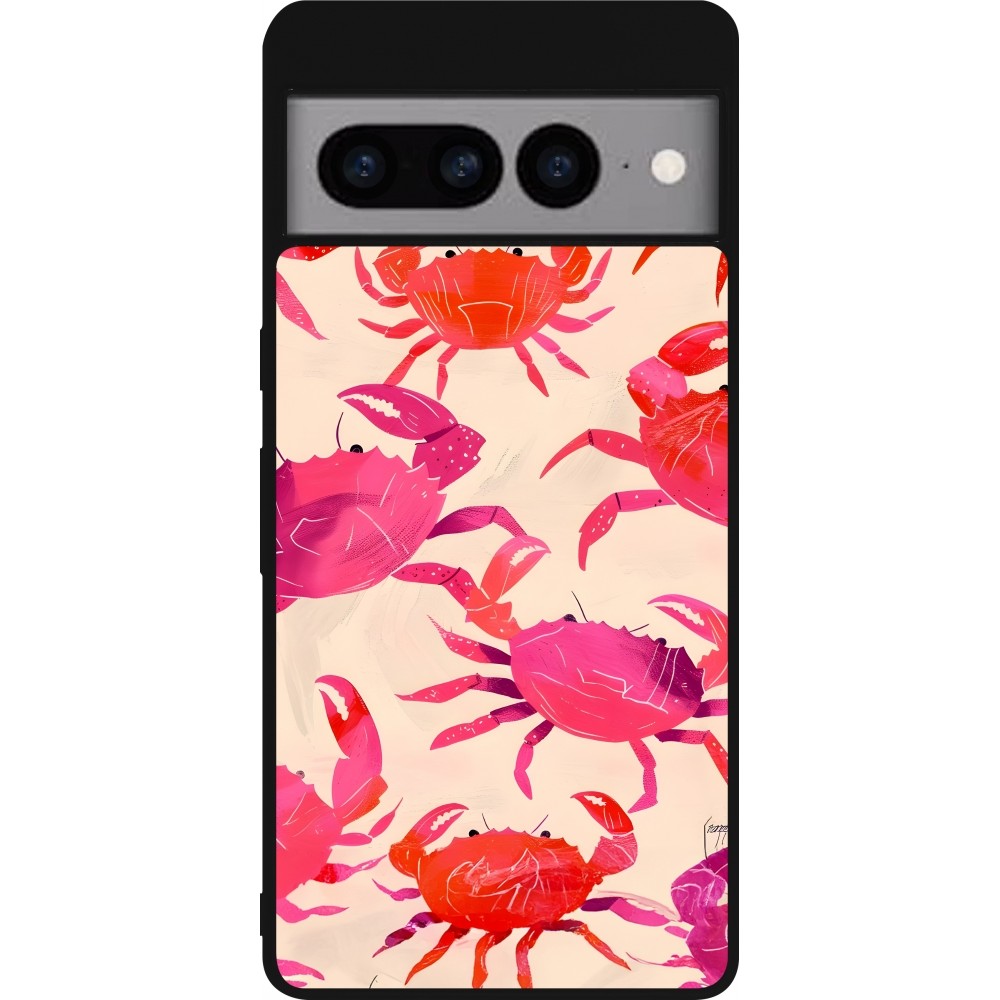 Coque Google Pixel 7 Pro - Silicone rigide noir Crabs Paint