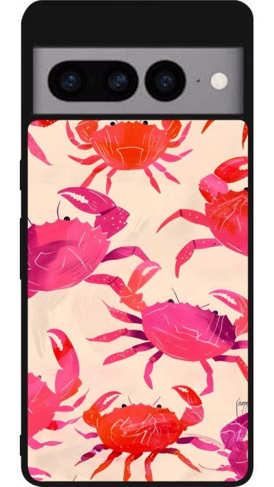 Coque Google Pixel 7 Pro - Silicone rigide noir Crabs Paint