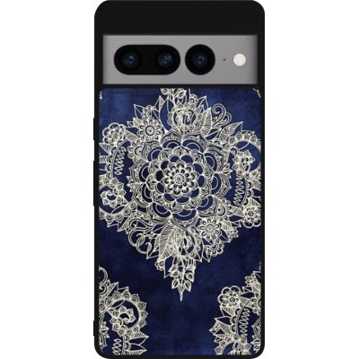 Coque Google Pixel 7 Pro - Silicone rigide noir Cream Flower Moroccan