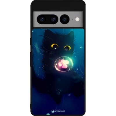 Coque Google Pixel 7 Pro - Silicone rigide noir Cute Cat Bubble