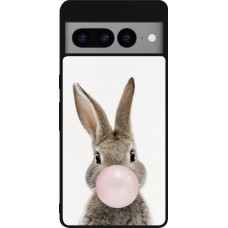 Coque Google Pixel 7 Pro - Silicone rigide noir Easter 2023 bubble gum bunny