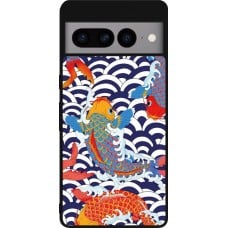 Coque Google Pixel 7 Pro - Silicone rigide noir Easter 2023 japanese fish