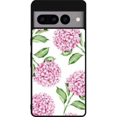 Coque Google Pixel 7 Pro - Silicone rigide noir Easter 2024 pink flowers